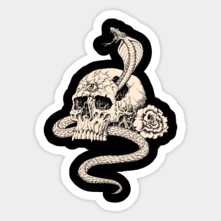 Skull and Snake Sticker